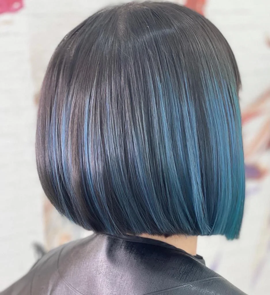 Blue toned precision bob